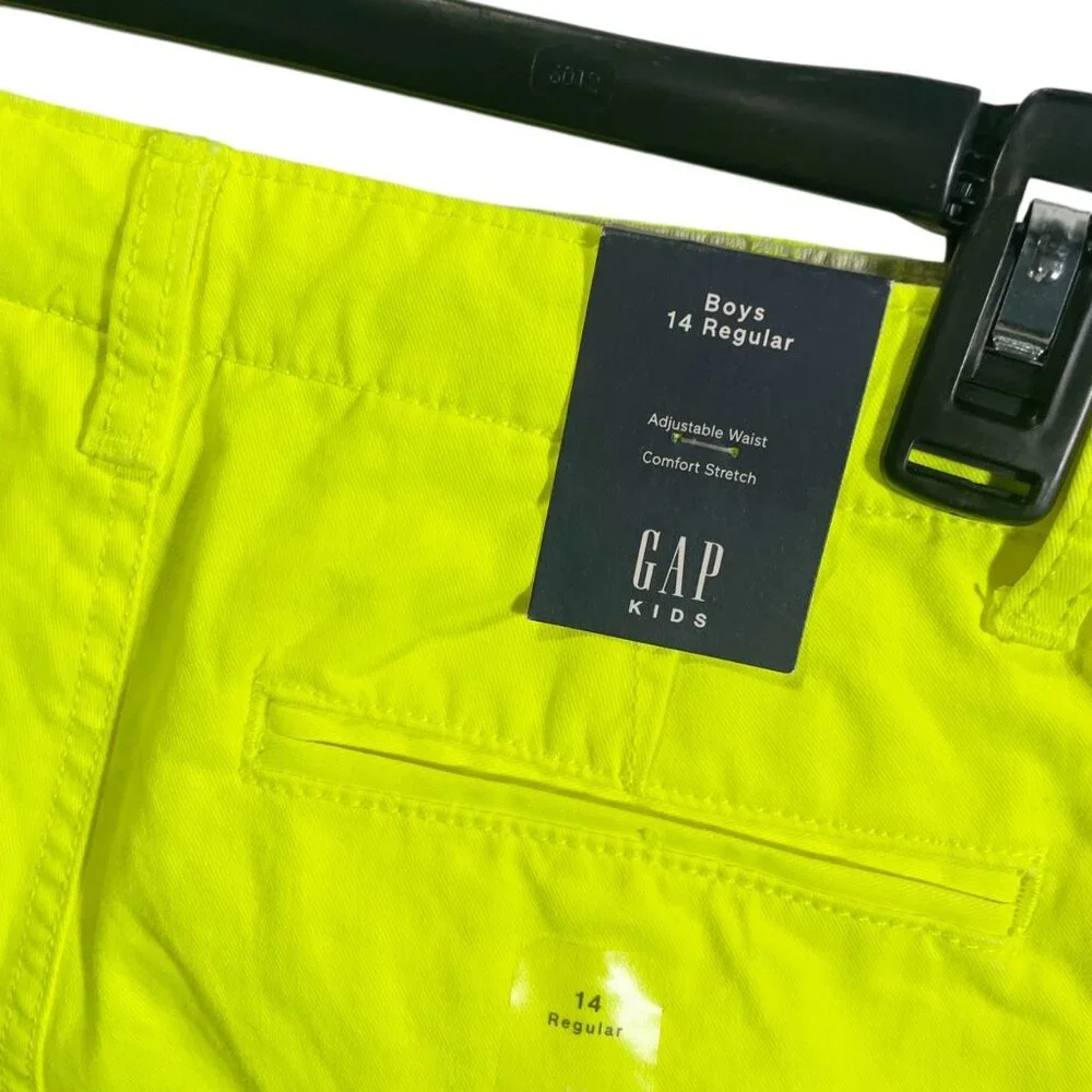 Gap Kids Boys Size 14 Adjustable‎ Waist Neon Yellow Shorts New